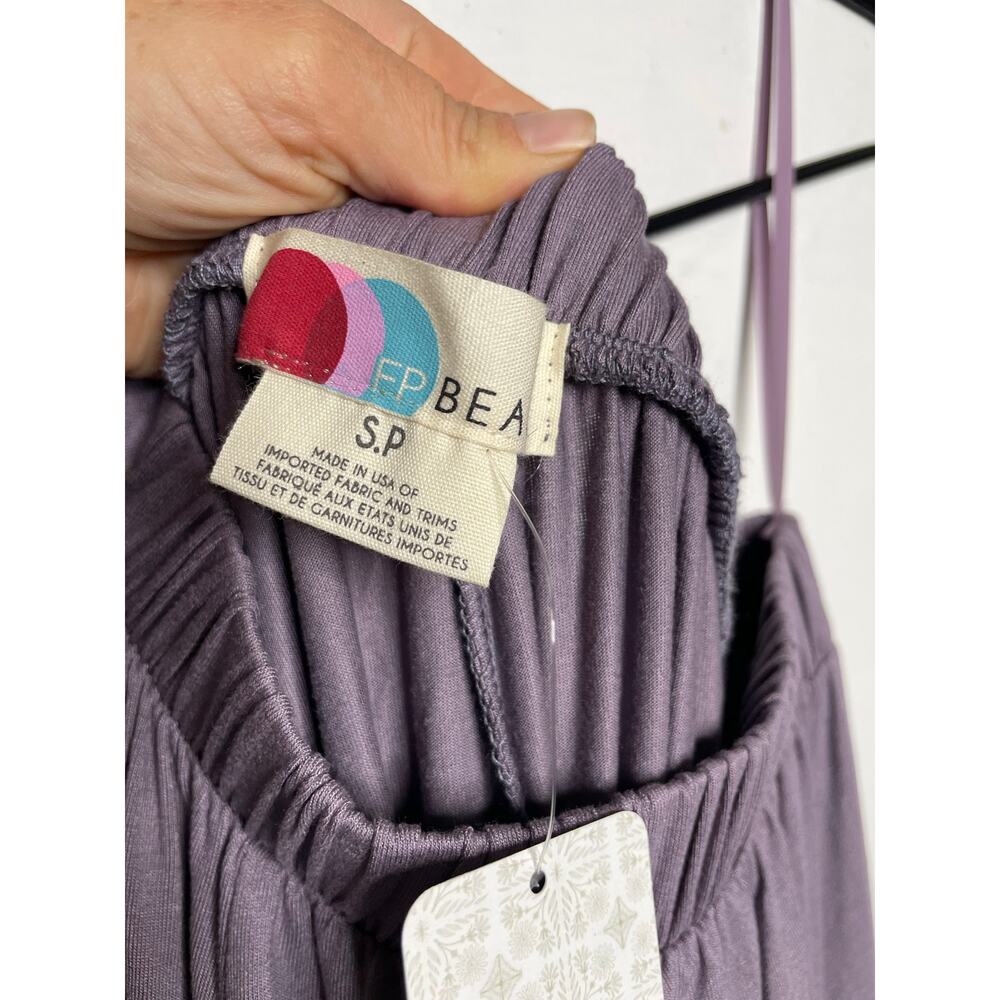 NEW Free People Beach Sunday Stroll One-Shoulder Jumpsuit Size Small Purple - Picture 6 of 8